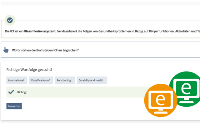 Das Foto zeigt einen Screenshot aus einem E-Learning-Kurs der BAR e.V.