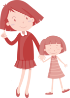 Tochter und Mutter laufen Hand in Hand