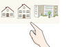 Einfamilienhaus und Mehrfamilienhaus ©Lebenshilfe für Menschen mit geistiger Behinderung Bremen e. V., Illustrator Stefan Albers, Atelier Fleetinsel, 2013 Einfamilienhaus und Mehrfamilienhaus