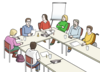 Kurs ©Lebenshilfe für Menschen mit geistiger Behinderung Bremen e. V., Illustrator Stefan Albers, Atelier Fleetinsel, 2013 Kurs