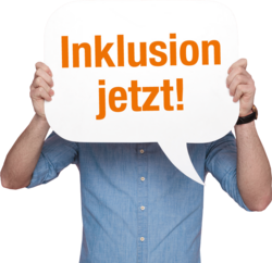 Bild: Viorel Sima, adobe stock Schild Inklusion jetzt!