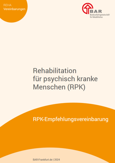 Produktfoto: RPK-Empfehlungsvereinbarung "Rehabilitation für psychisch kranke Menschen (RPK)"