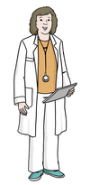 Doktor ©Lebenshilfe für Menschen mit geistiger Behinderung Bremen e. V., Illustrator Stefan Albers, Atelier Fleetinsel, 2013 Doktor