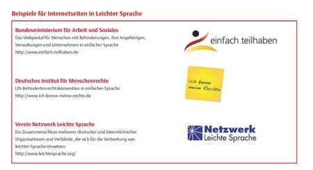 Beispiele für Internetseiten in Leichter Sprache