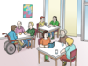 Unterhaltung ©Lebenshilfe für Menschen mit geistiger Behinderung Bremen e. V., Illustrator Stefan Albers, Atelier Fleetinsel, 2013 Unterhaltung