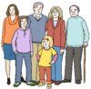 Mama, Papa, Oma, Opa, Kind ©Lebenshilfe für Menschen mit geistiger Behinderung Bremen e. V., Illustrator Stefan Albers, Atelier Fleetinsel, 2013 Mama, Papa, Oma, Opa, Kind