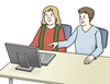 Frauen informieren sich ©Lebenshilfe für Menschen mit geistiger Behinderung Bremen e. V., Illustrator Stefan Albers, Atelier Fleetinsel, 2013 Frauen informieren sich