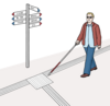 Straßenmarkierung für Blinde