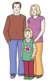 Familie ©Lebenshilfe für Menschen mit geistiger Behinderung Bremen e. V., Illustrator Stefan Albers, Atelier Fleetinsel, 2013 Familie