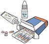 Tabletten ©Lebenshilfe für Menschen mit geistiger Behinderung Bremen e. V., Illustrator Stefan Albers, Atelier Fleetinsel, 2013 Tabletten