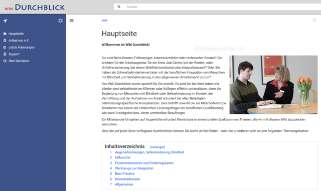 Screenshot von Wiki Durchblick