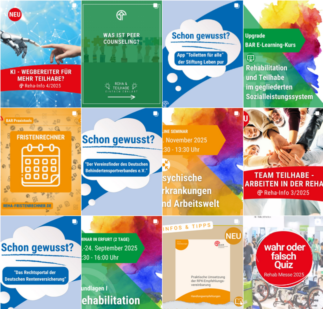 Tipps, Infos und Tools rund um Reha und teilhabe: Der BAR-Account auf Instagram